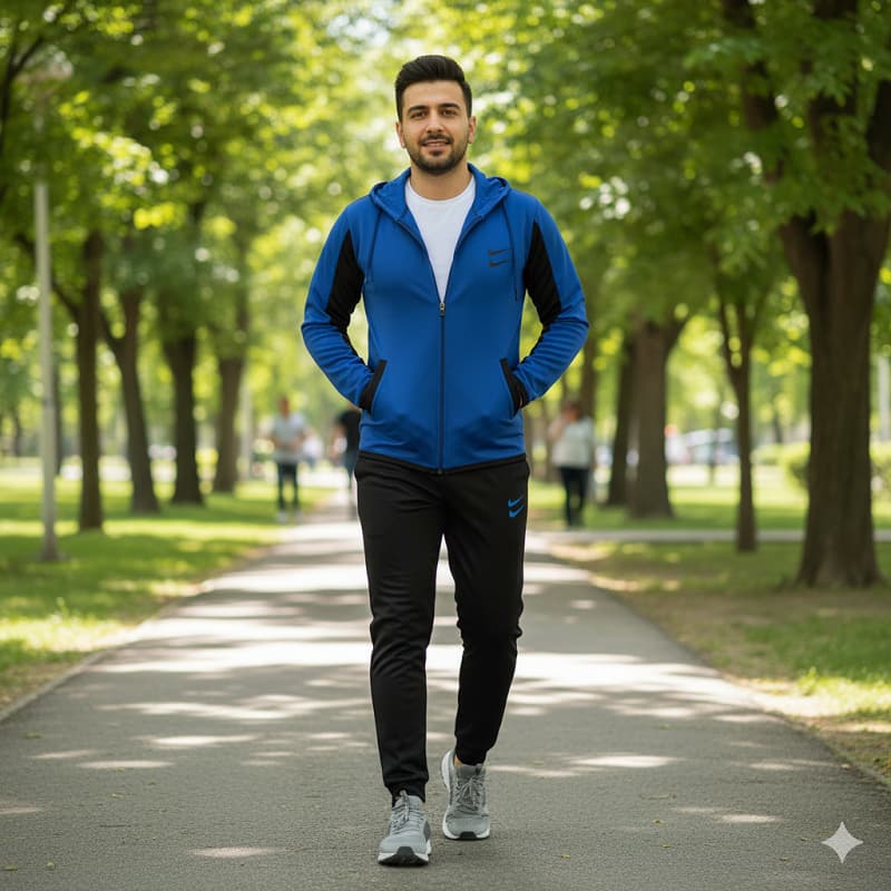 ست سوییشرت شلوار دو نایک آبی مردانه مدل Arat